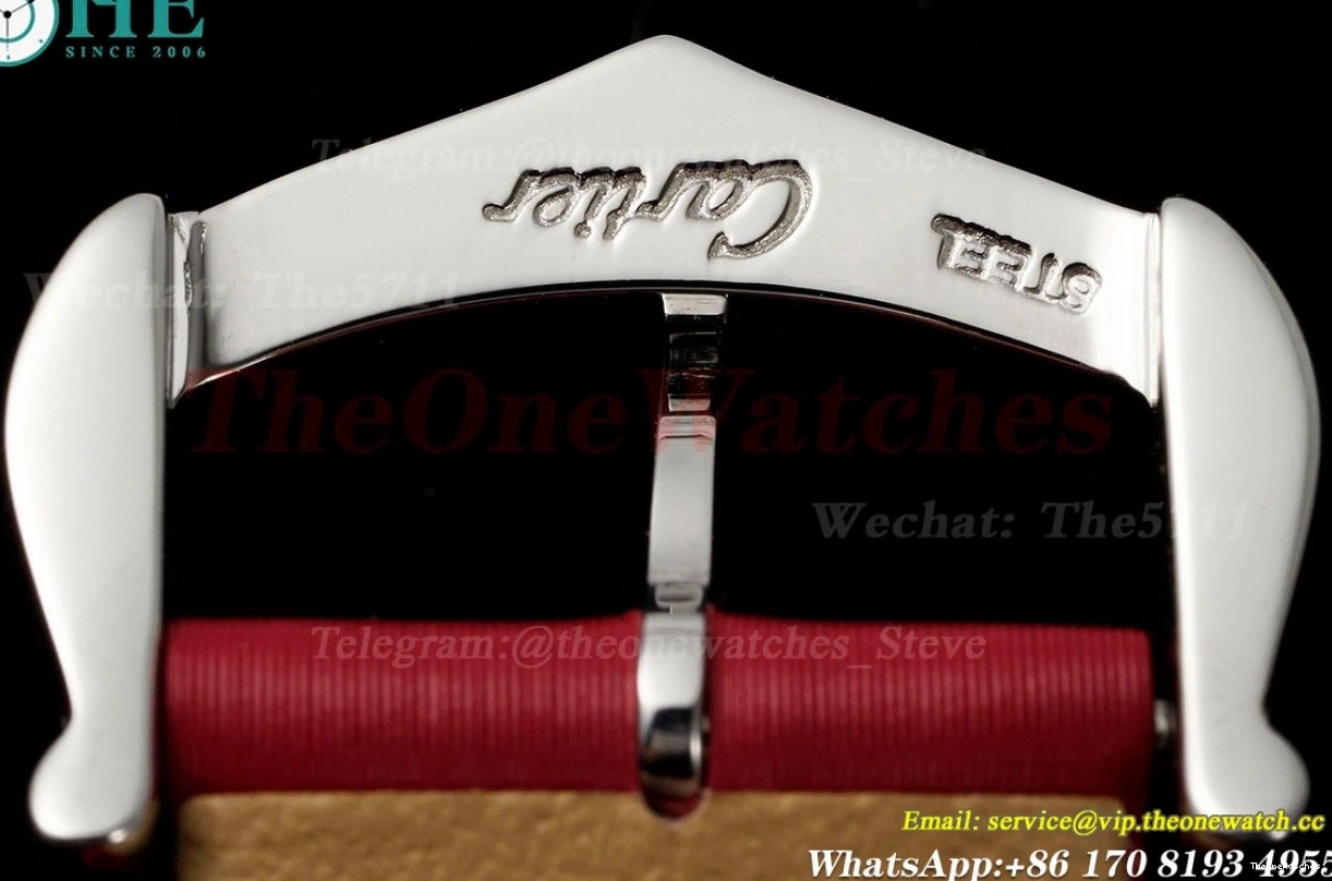 Dumont Santos Silver RG Quartz AF Dial Red SA 0408